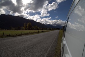 Looking at the road behind us